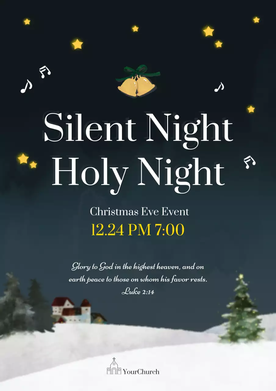 Black Classic Christmas Announcement Poster