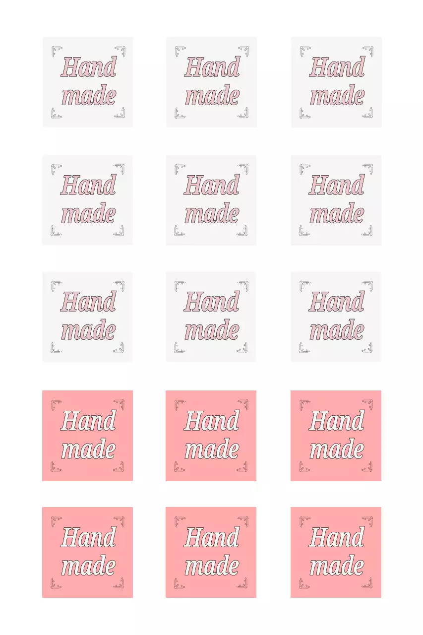 핑크 심플 수공예 스티커