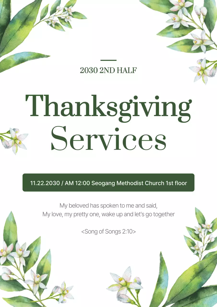 thông báo lễ tạ ơn hoa xanh