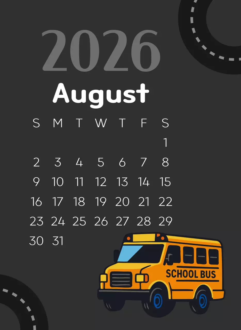 검정 레트로 자동차 연간 계획