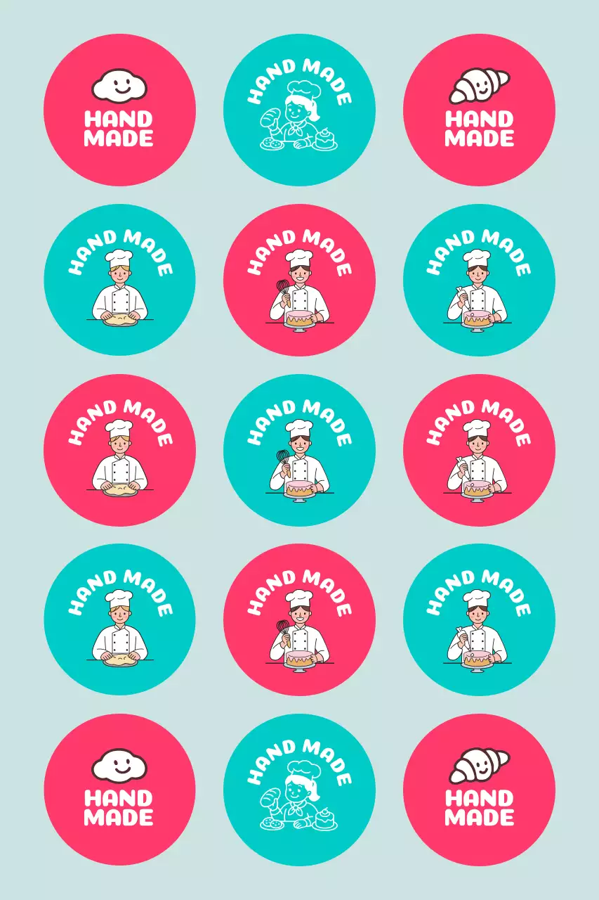 하늘색 아기자기한 수제 안내