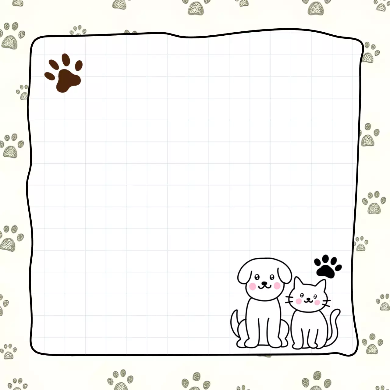 베이지 귀여운 고양이 강아지