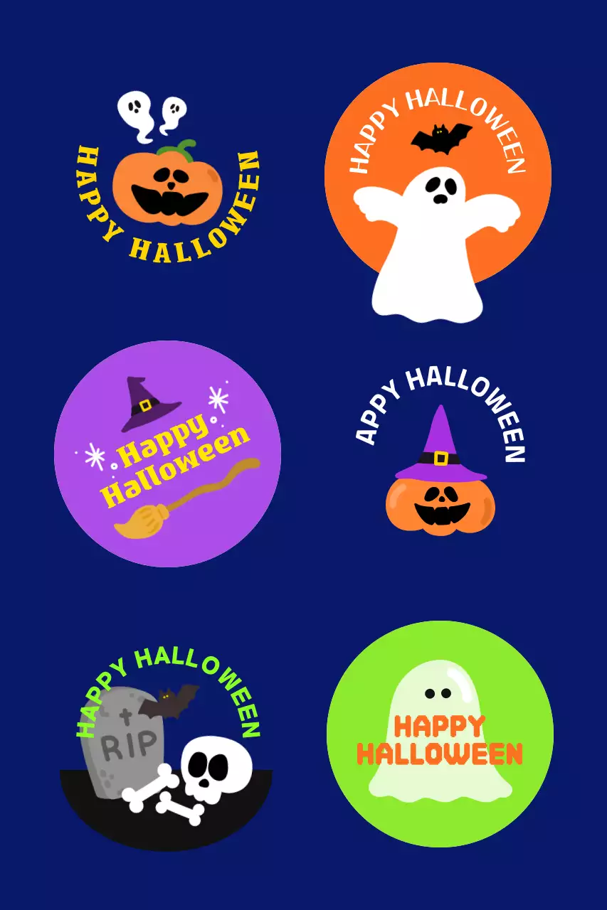 남색 아기자기 할로윈 즐기기