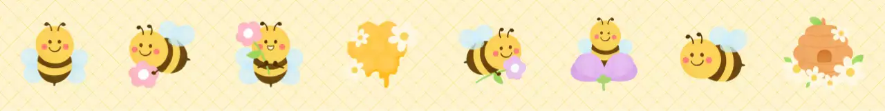 베이지 아기자기한 만화 스티커