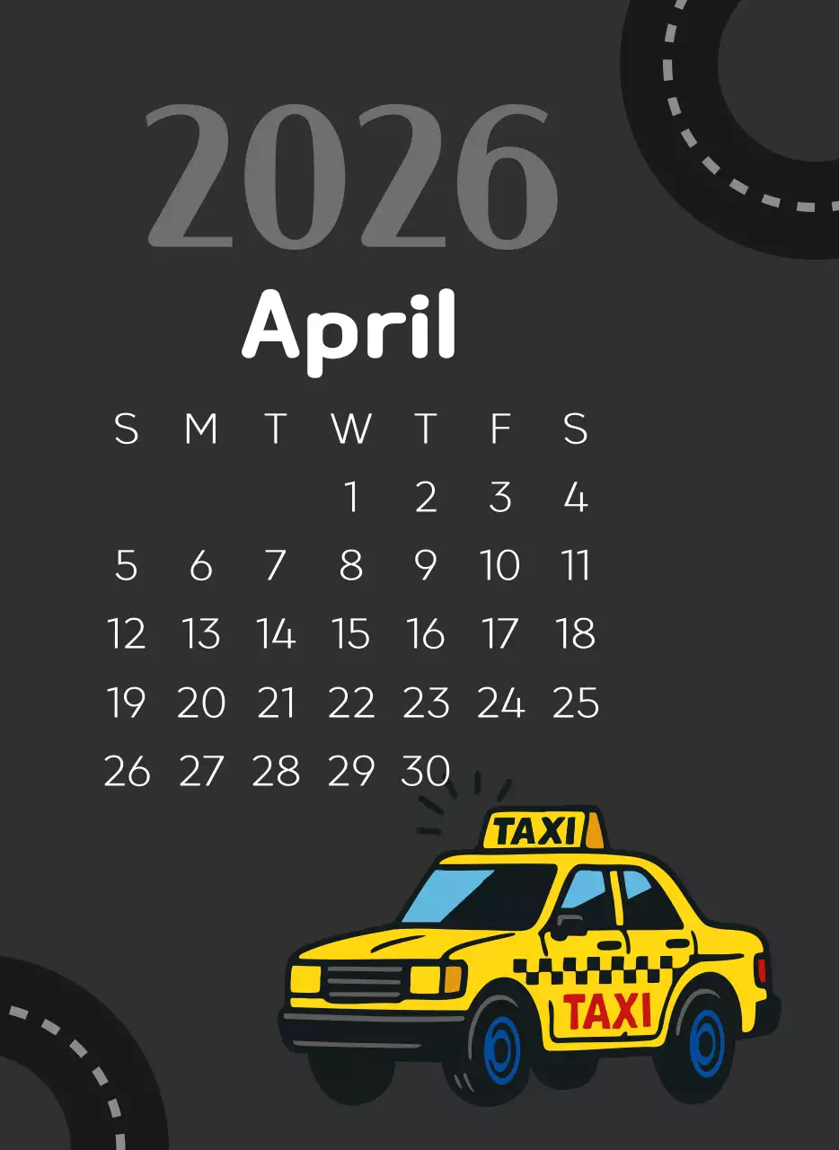 검정 레트로 자동차 연간 계획