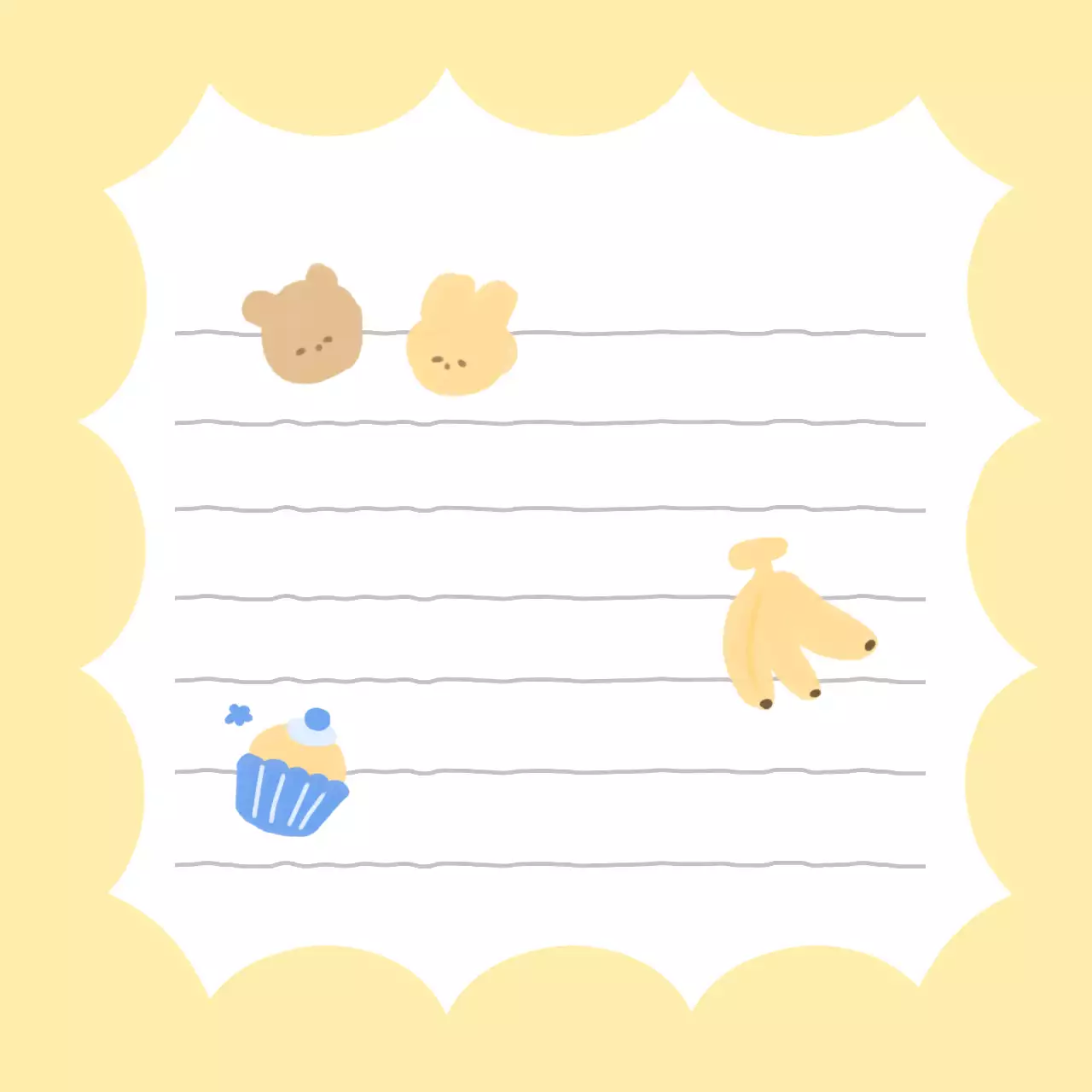 노란색 아기자기 귀여운 엽서