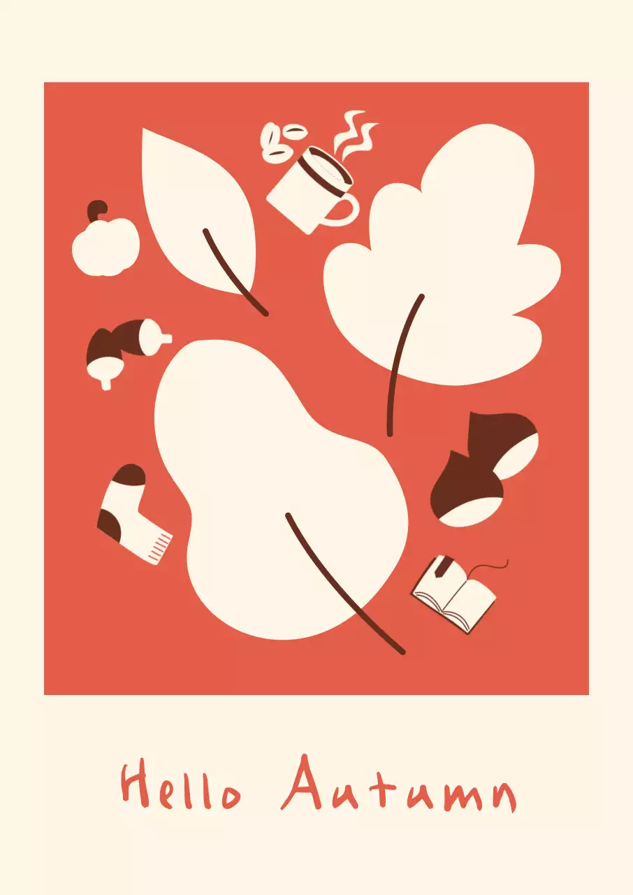 주황 빈티지 가을 일러스트