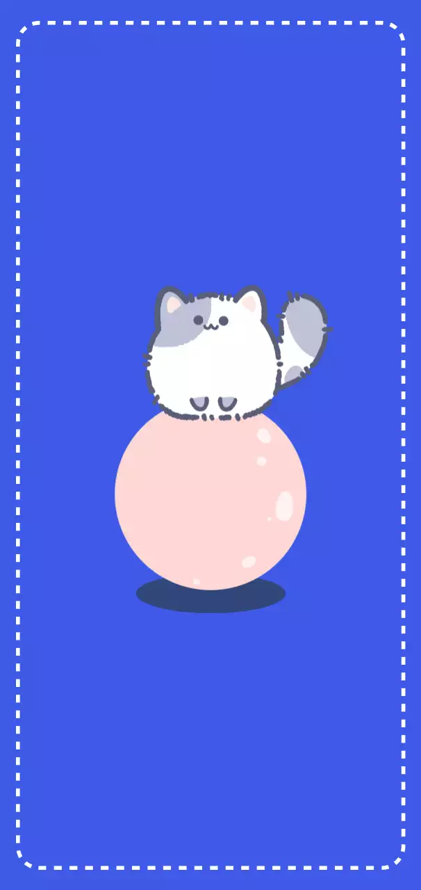 파랑색의 귀여운 고양이 이미지