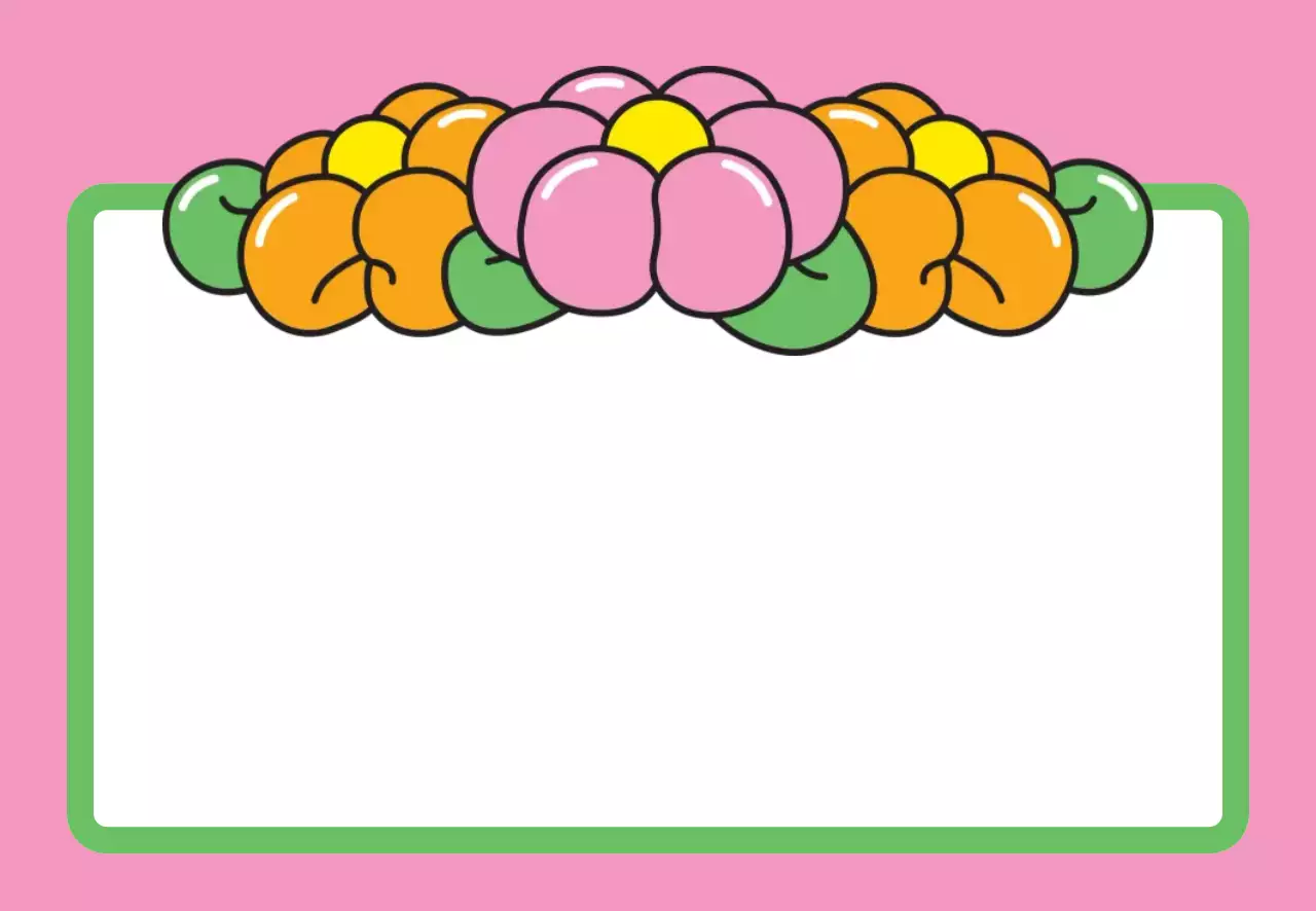 핑크 오렌지 꽃 디자인