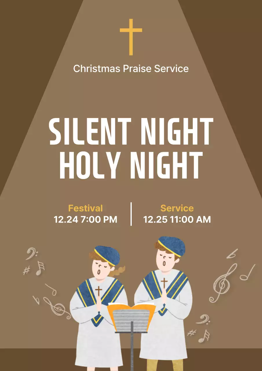 Brown Traditional Christmas Event Poster