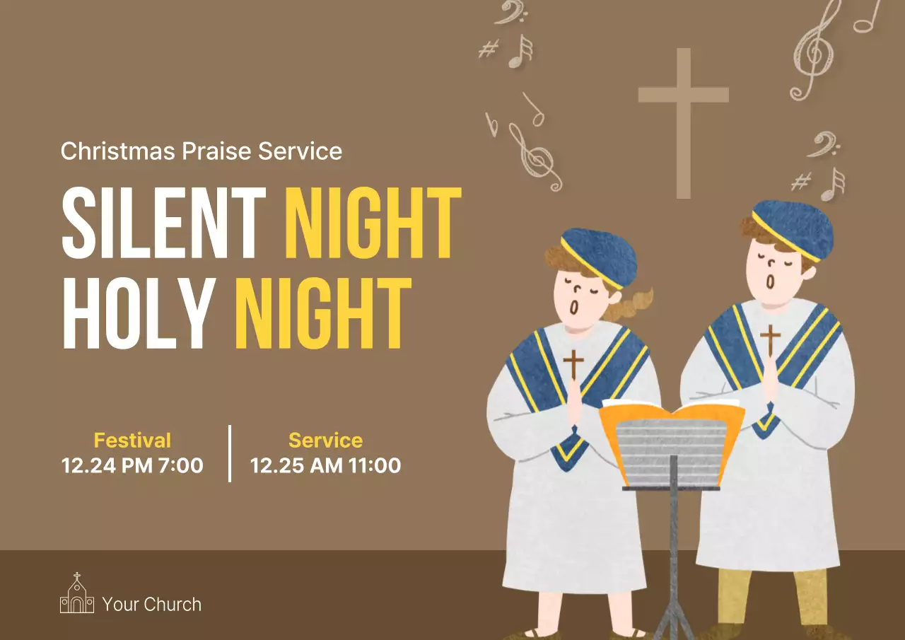 Brown Traditional Christmas Event Poster