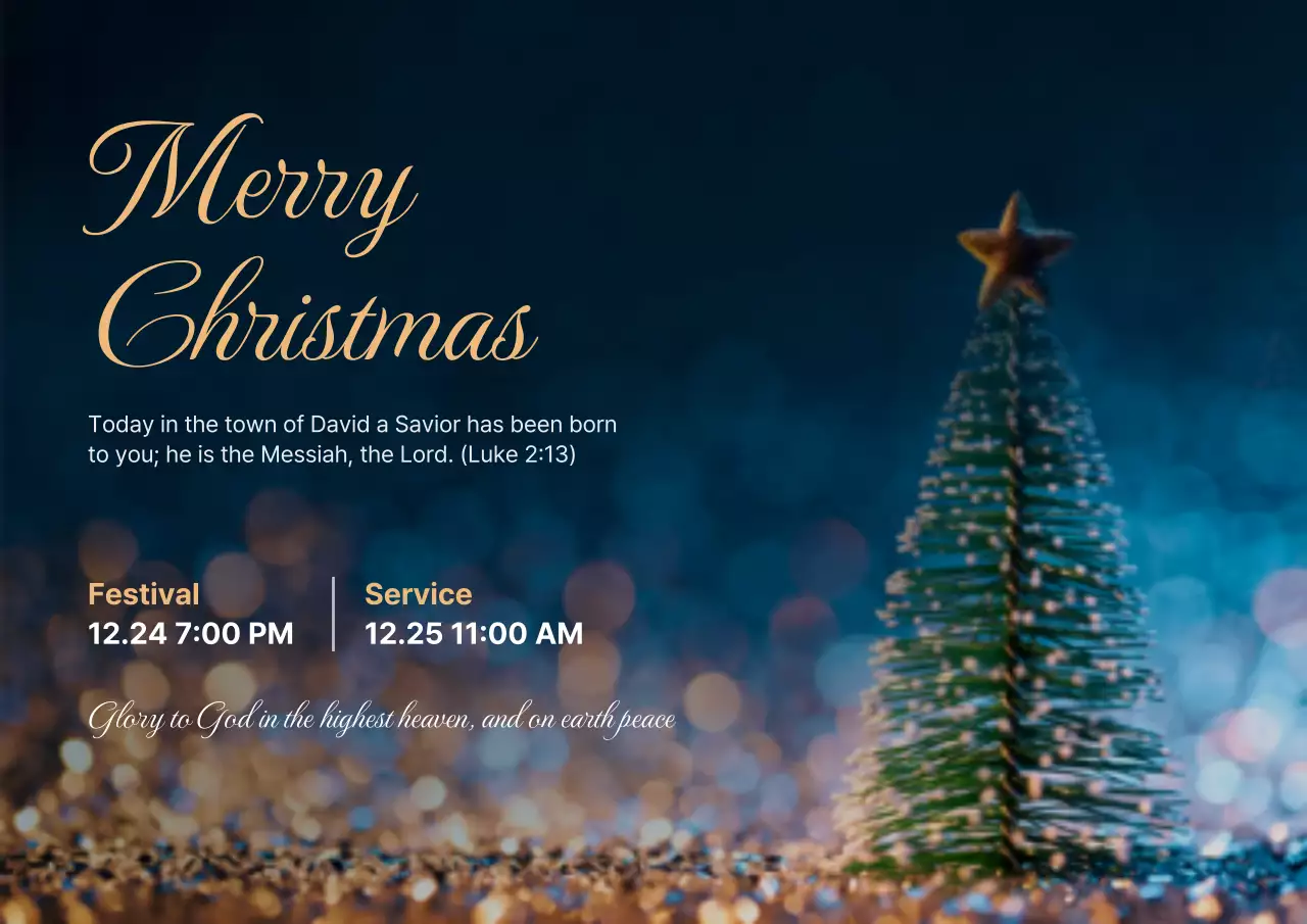 Blue Elegant Christmas Announcement Poster