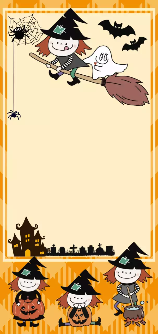 주황색의 아기자기하고 귀여운 할로윈