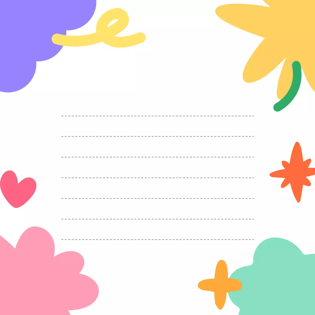 알록달록 키치한 도형 메모