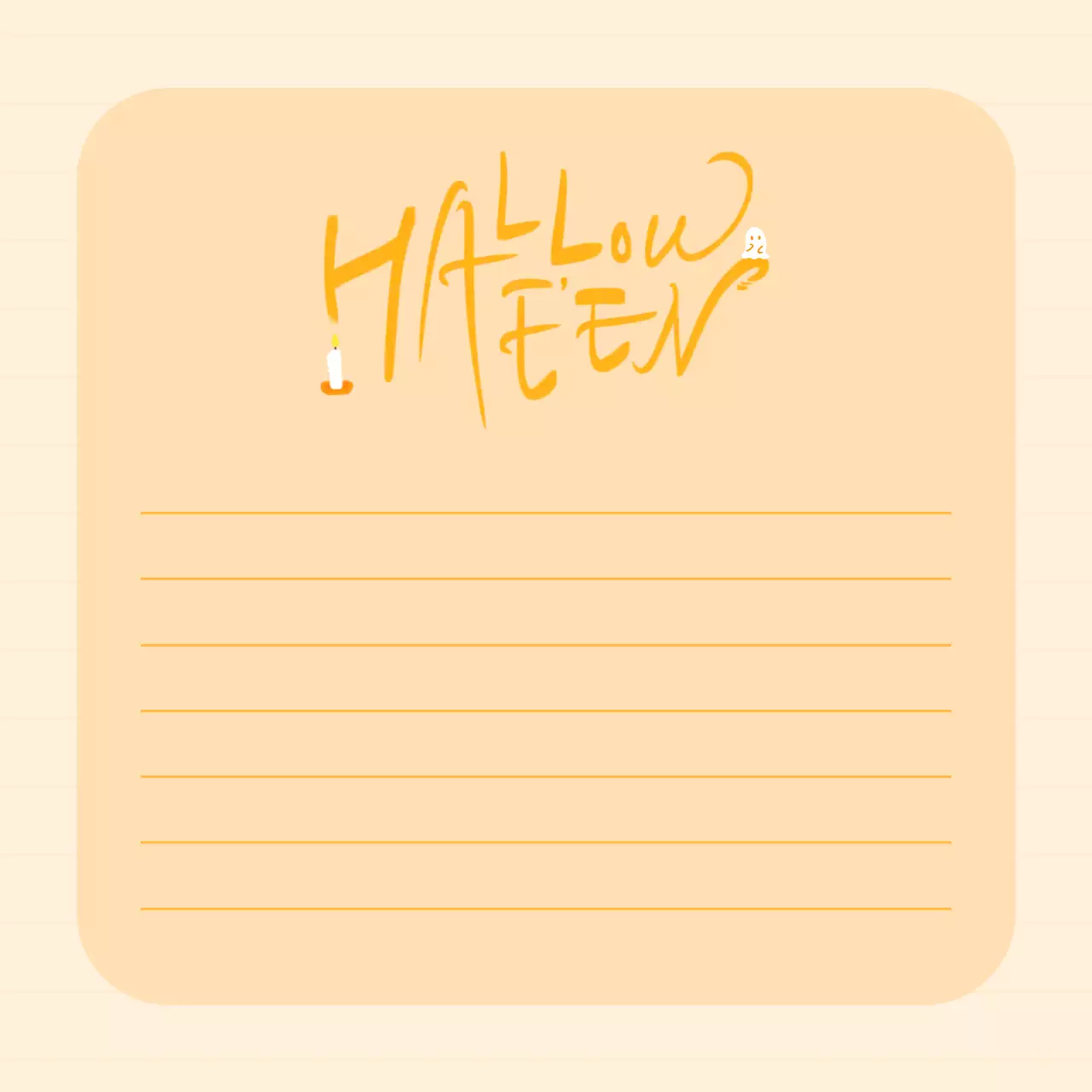 주황 빈티지 할로윈 메모 문구