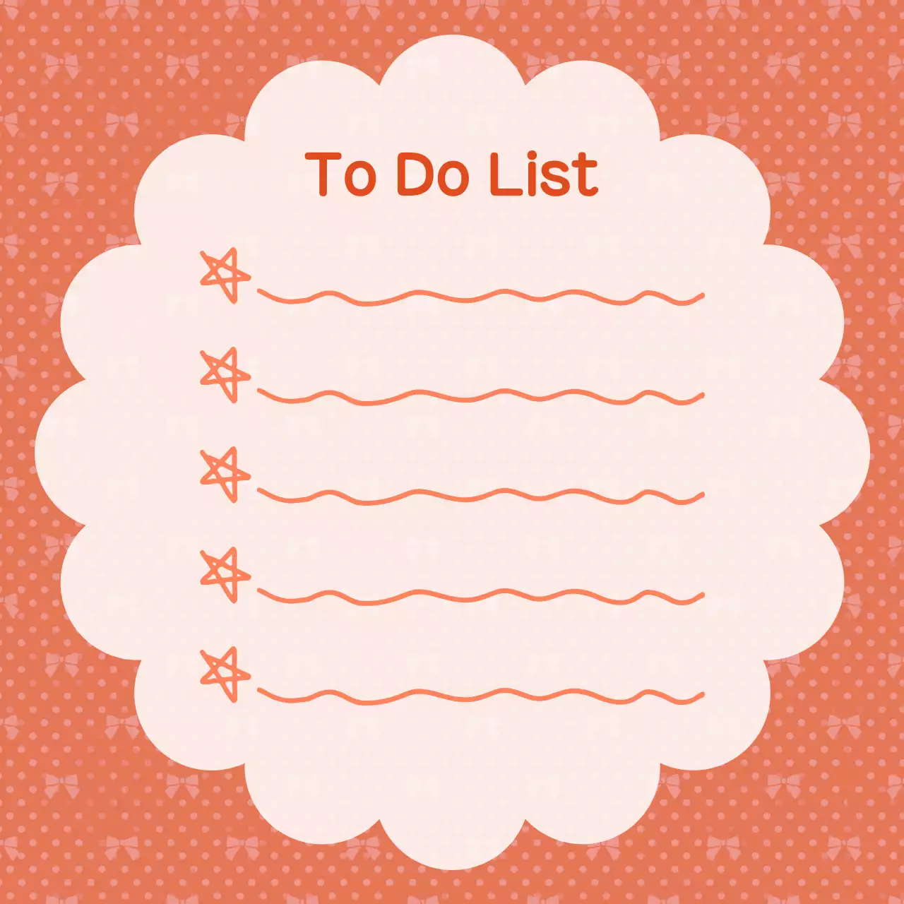 주황 별 아기자기한 투두리스트