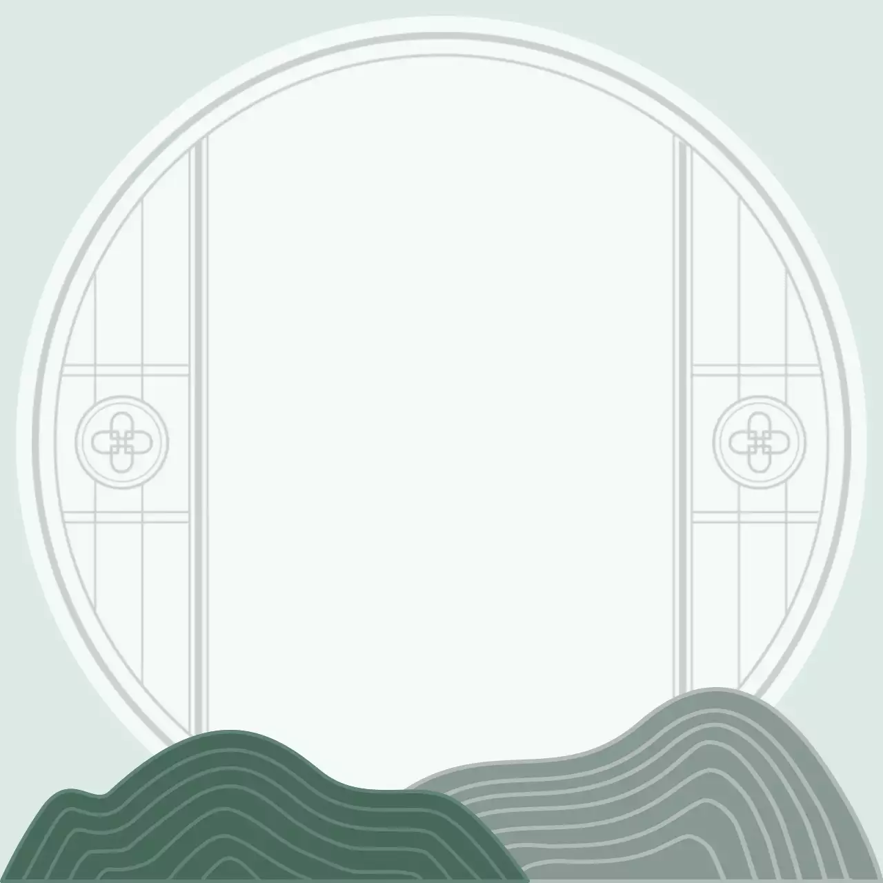 민트 전통 문양 포토프레임