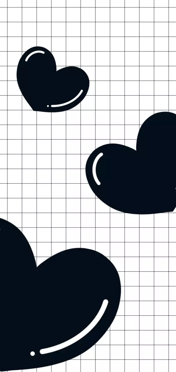 검정 심플 하트 스티커