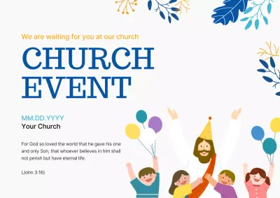 Blue Simple Church Event Announcement Poster