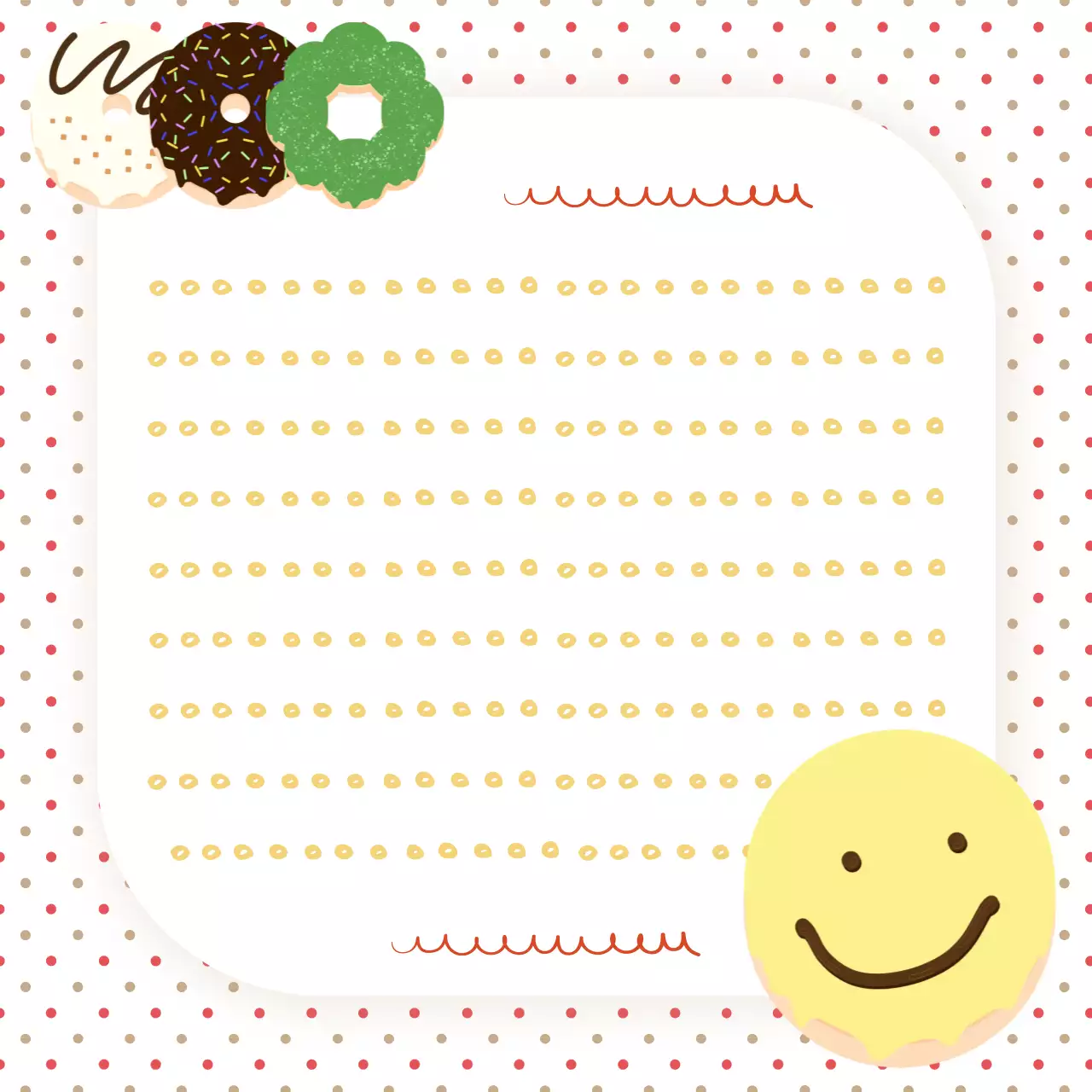 노랑 아기자기한 도넛 엽서