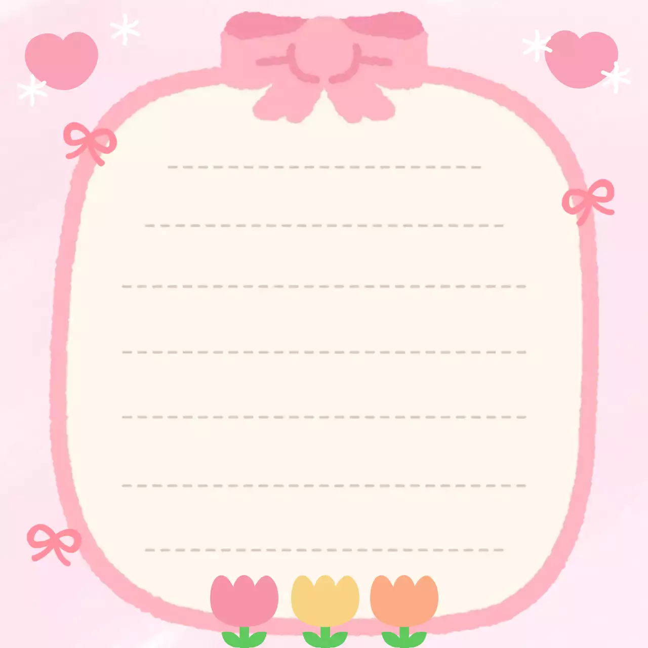 핑크색의 아기자기한 리본 메모 노트