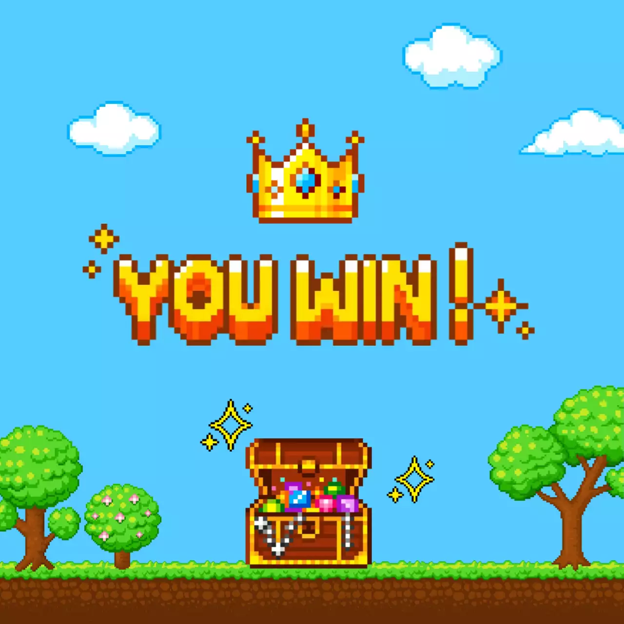 하늘색 픽셀 게임 광고