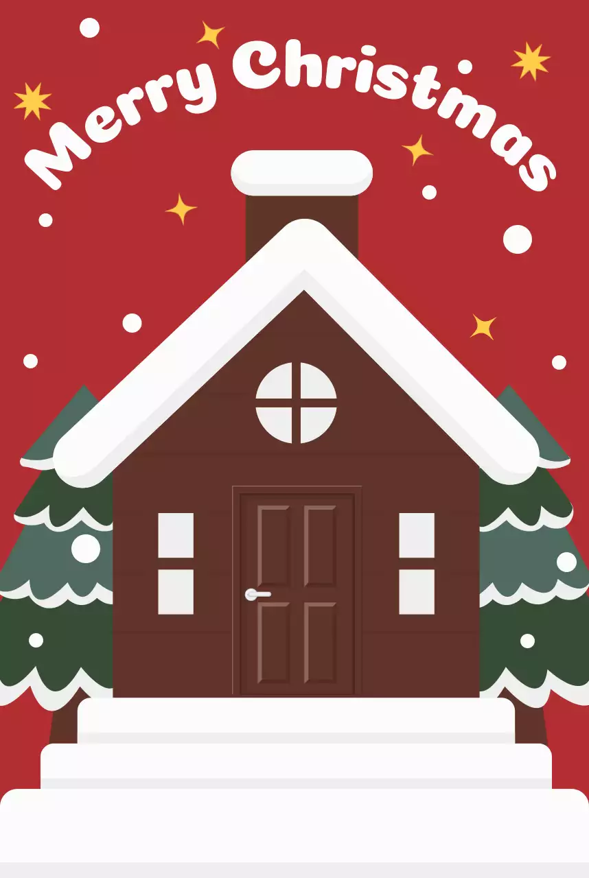 빨강 심플 크리스마스 연하장