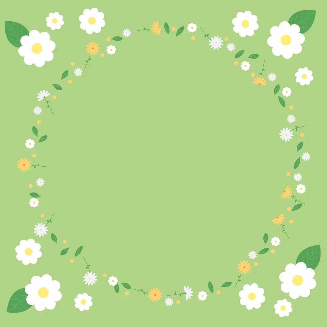 연두색의 아기자기한 심플 엽서