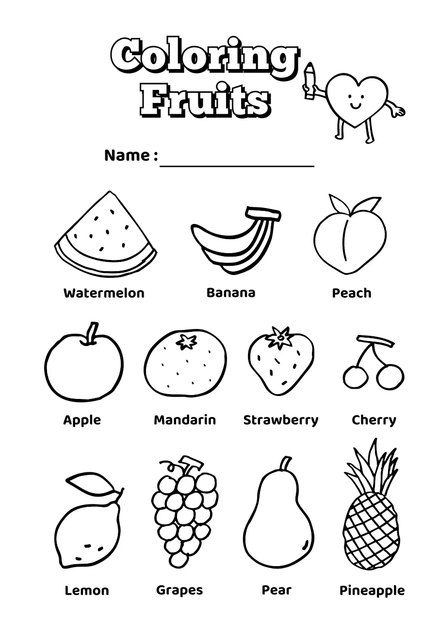 흑백 심플 과일 교육