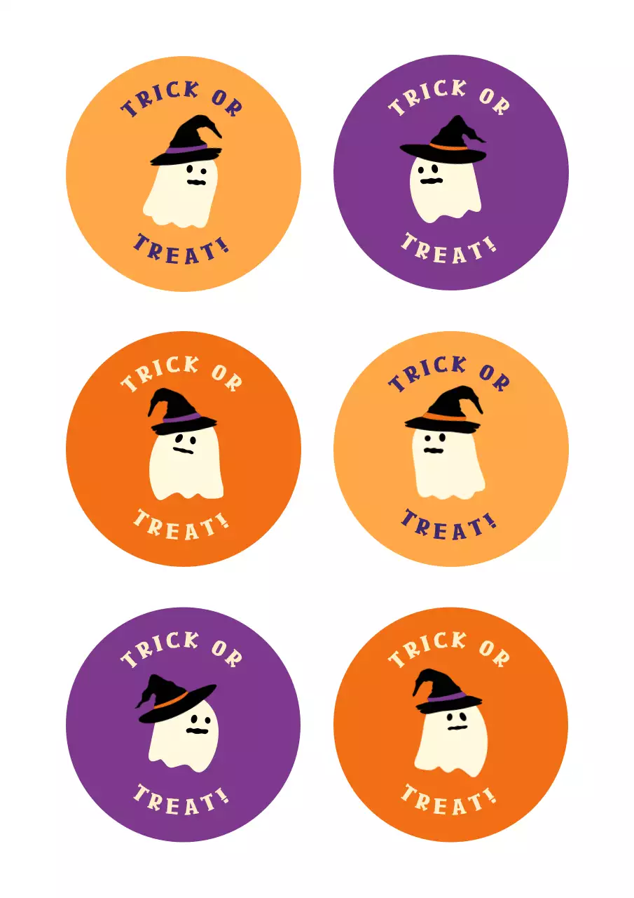 주황 아기자기한 할로윈 꼬마유령