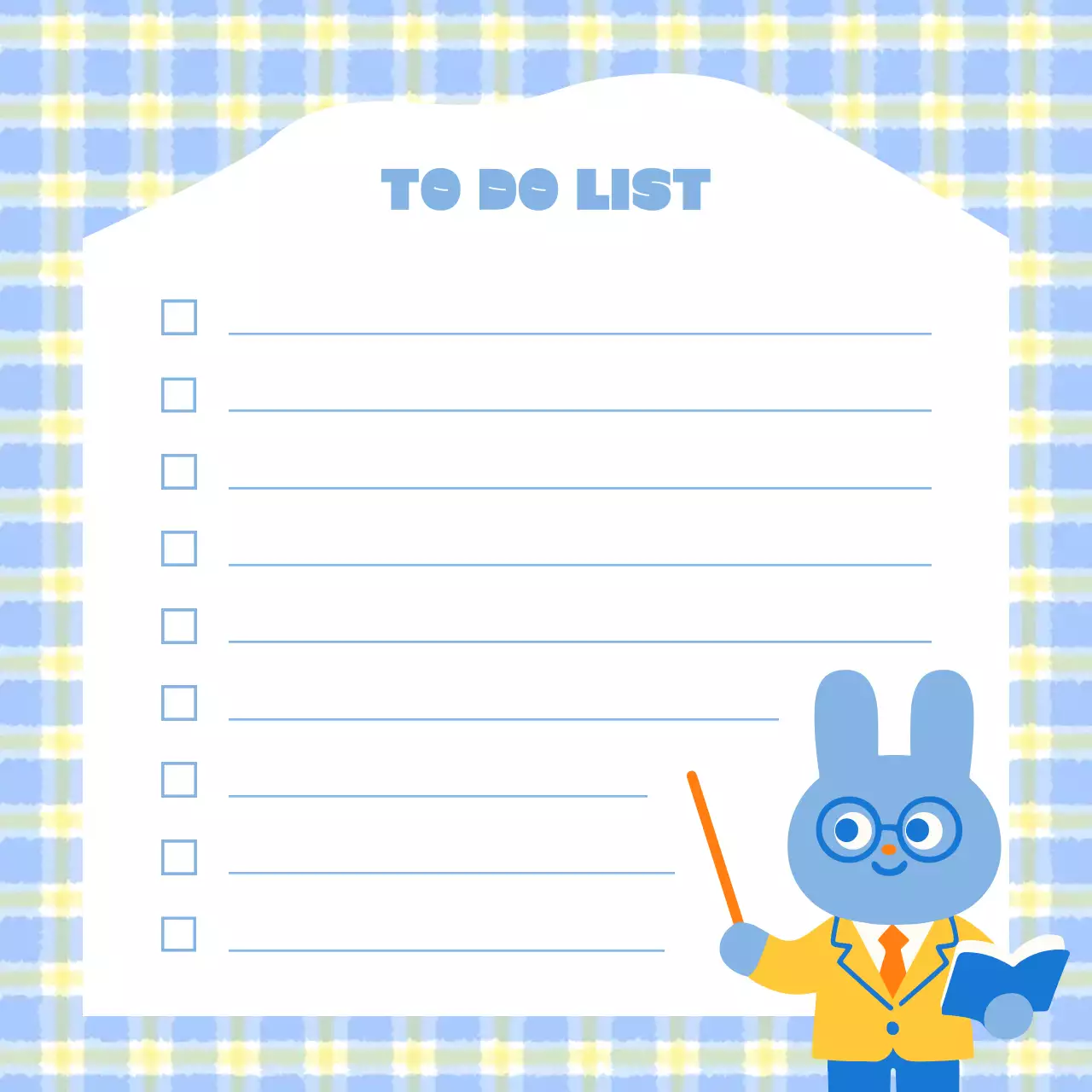 파랑 아기자기한 메모 문구