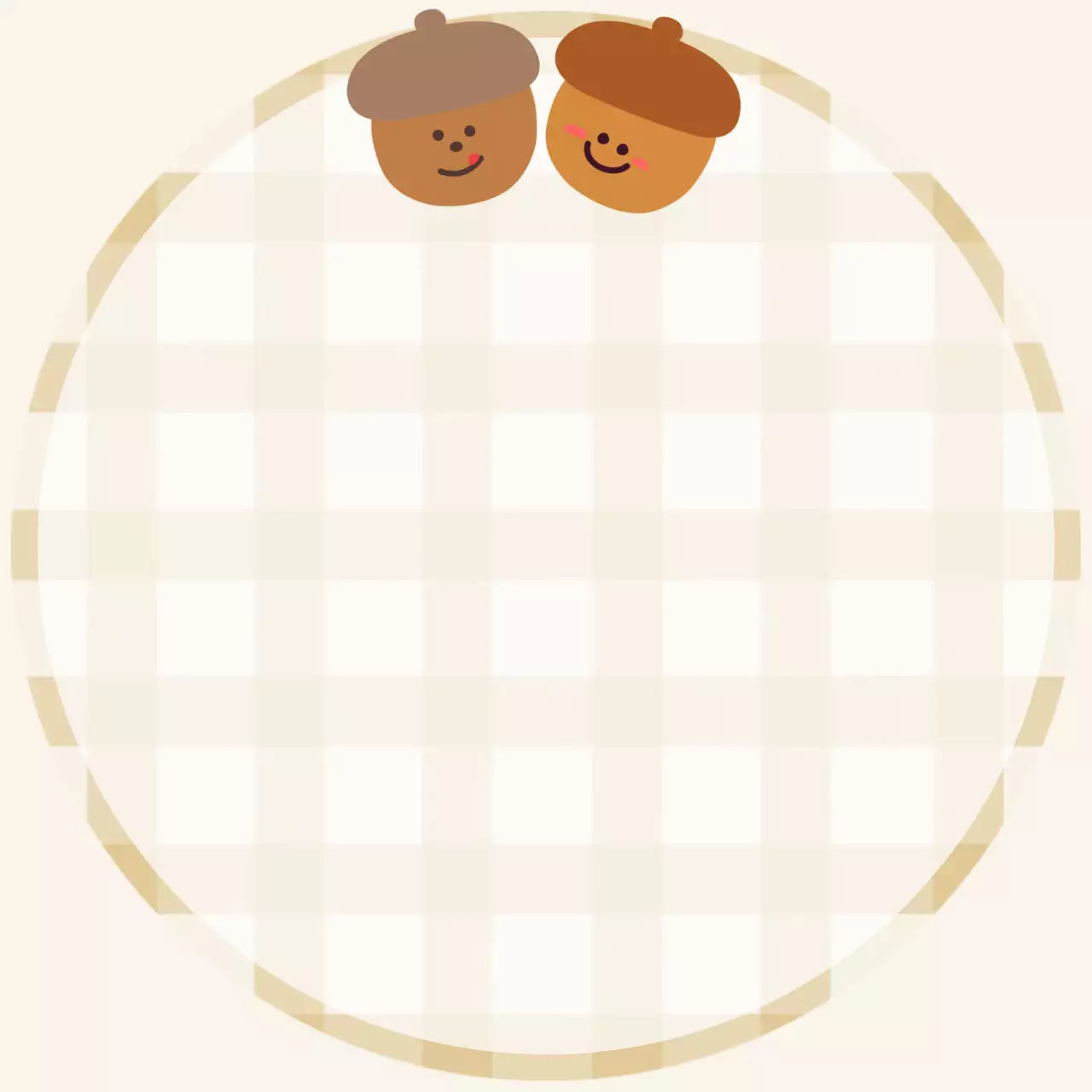 베이지 아기자기한 가을 프레임