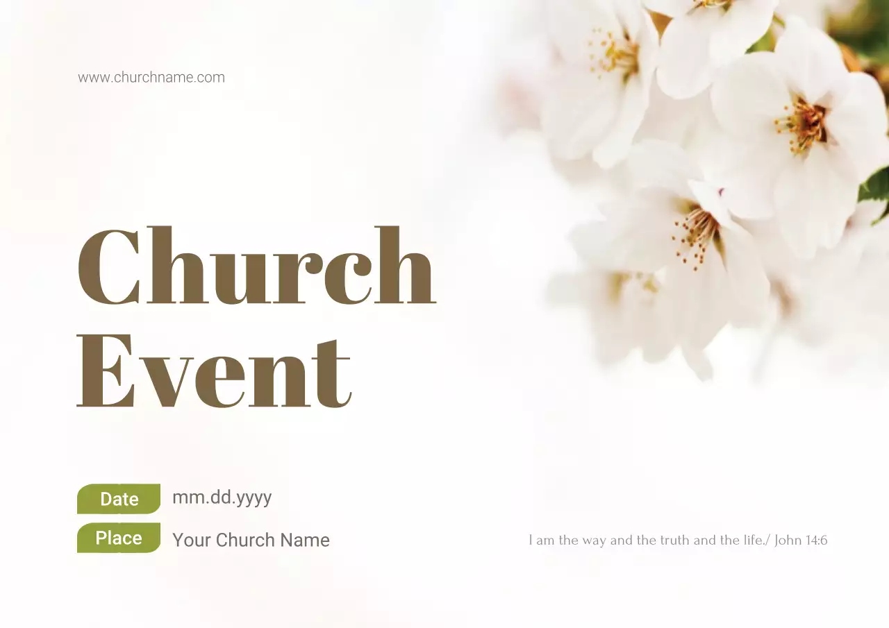 White Simple Church Announcement Poster