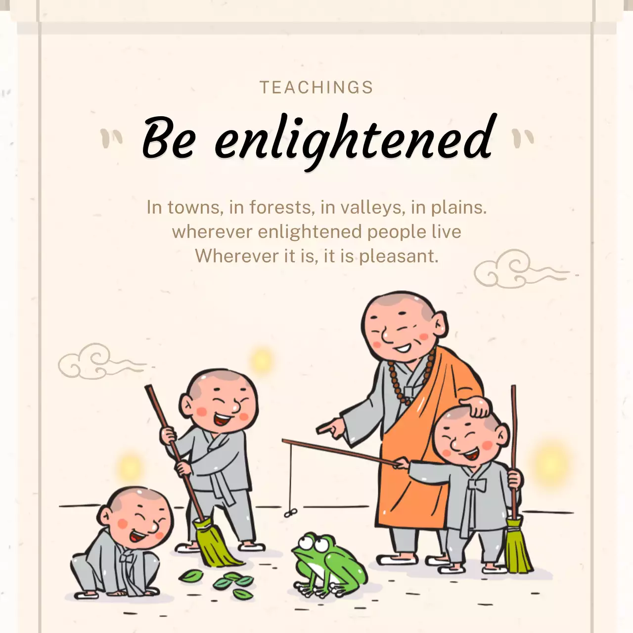 Beige Delightful Buddha Day Event Announcement