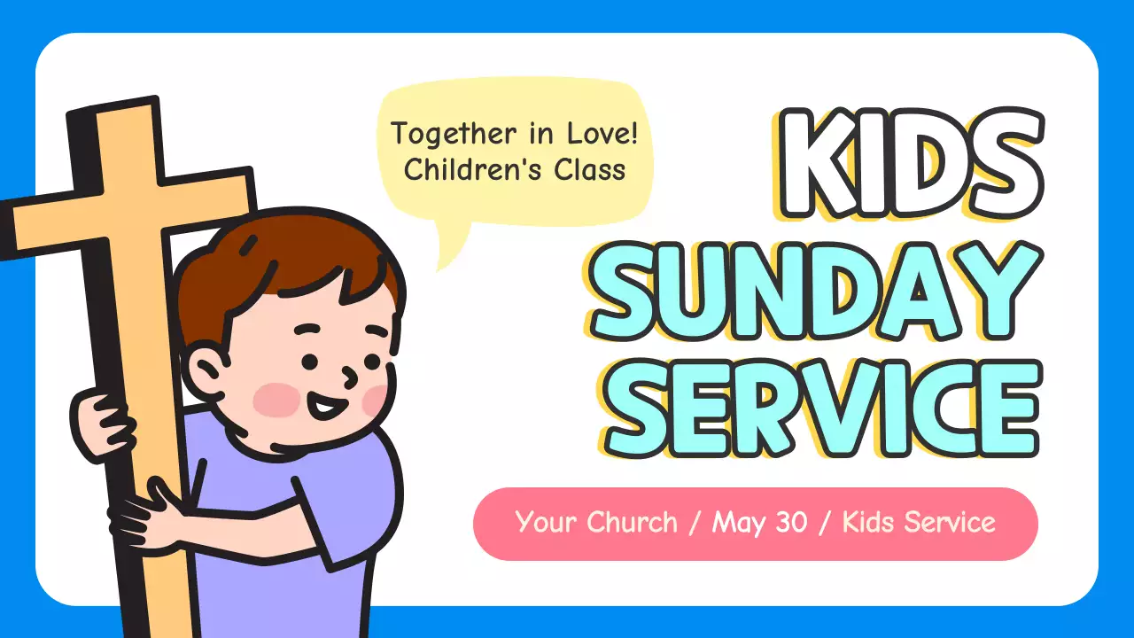 Orange Cute Kids Church School Thumbnail