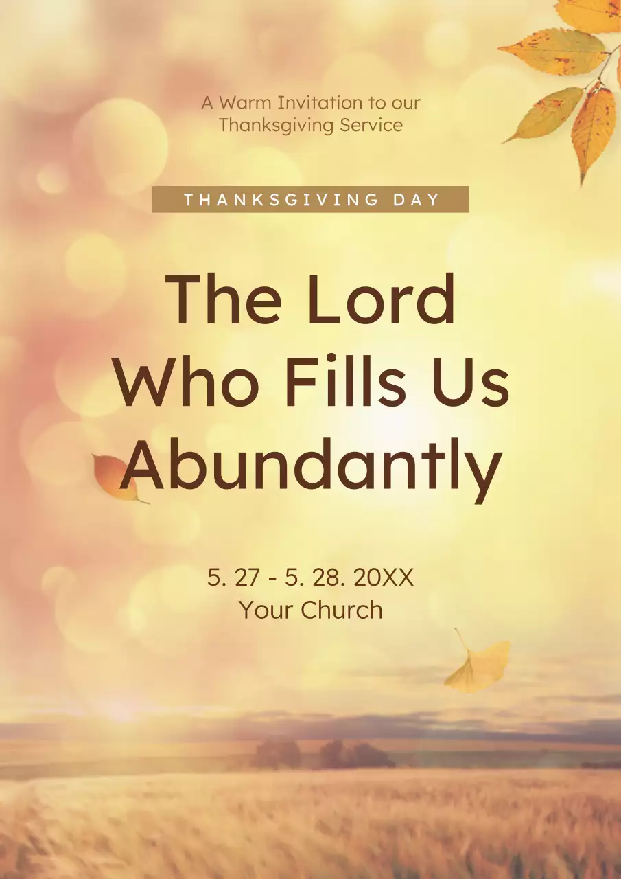 Beige Elegant Thanksgiving Invitation Poster