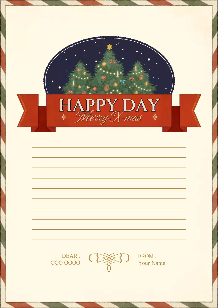 Poster Surat Natal Vintage Beige