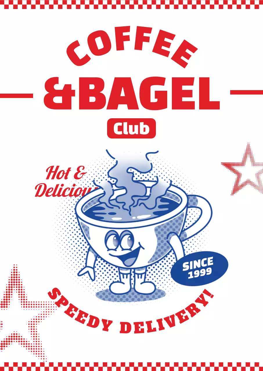 빨강 레트로 카페 광고