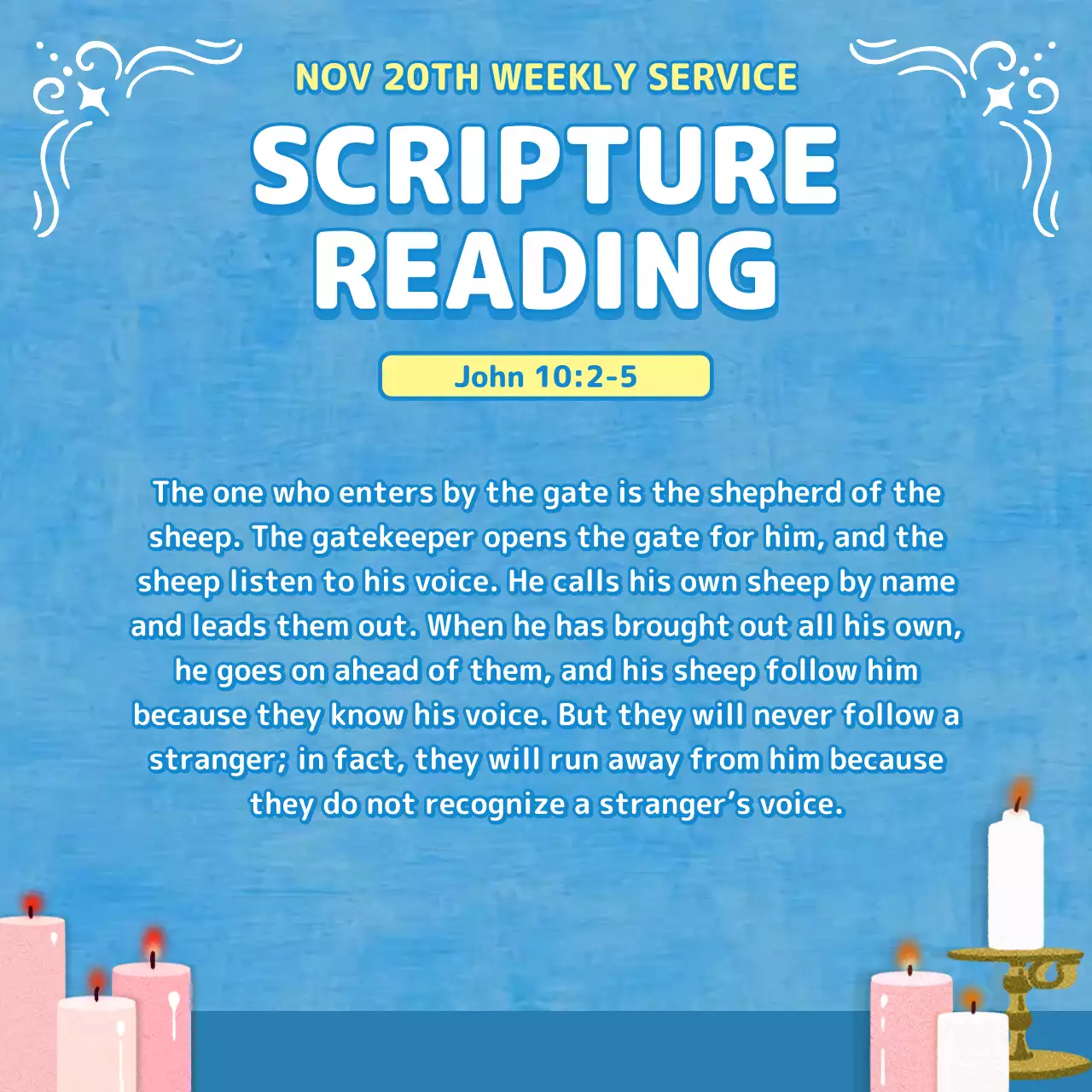 Blue Artistic Church Youth Service Announcement