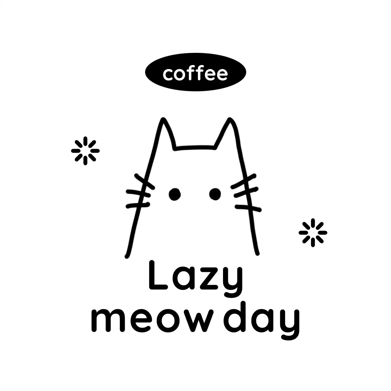 白黒のシンプルなイラストのカップグッズ