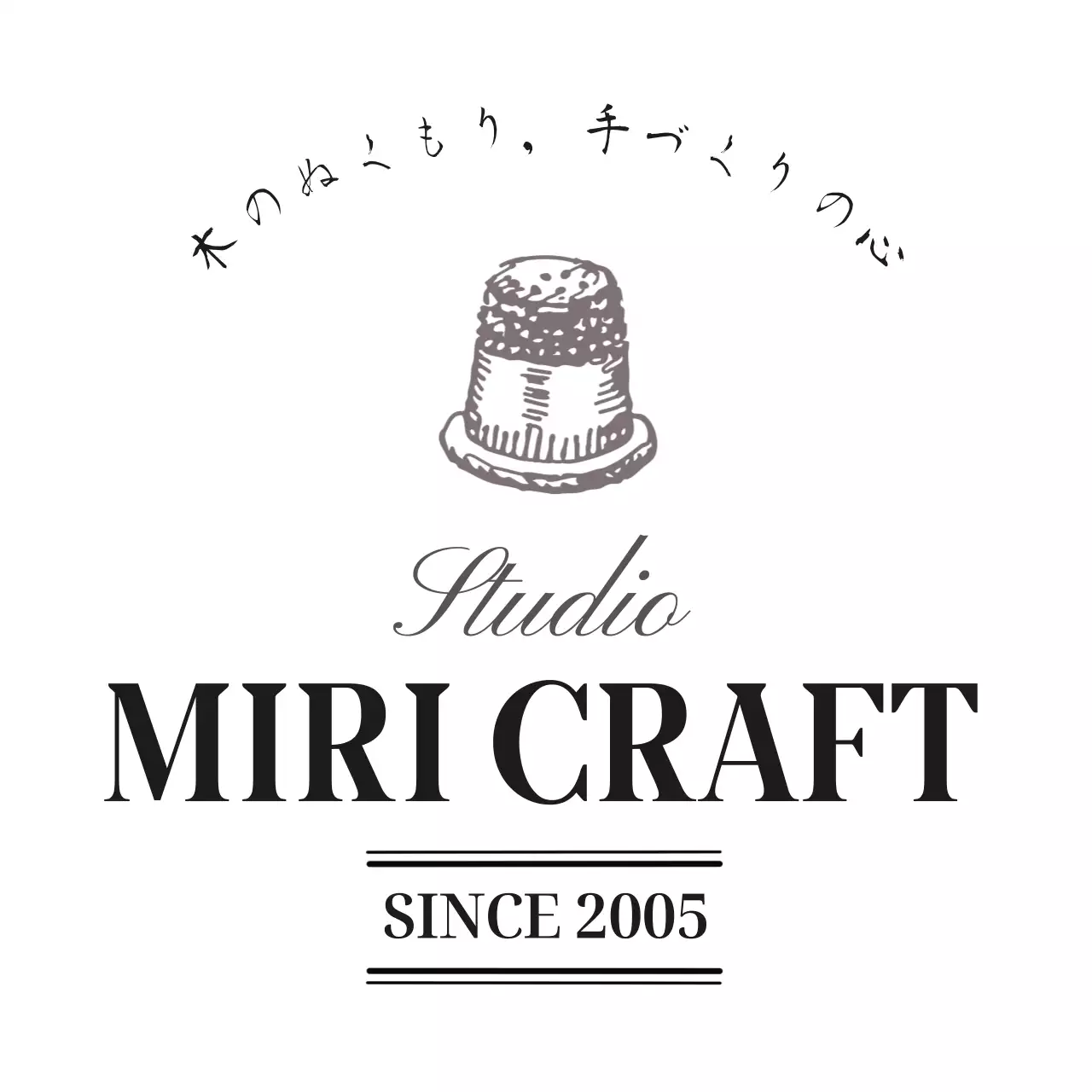 グレー シンプル クラフト エンブレム