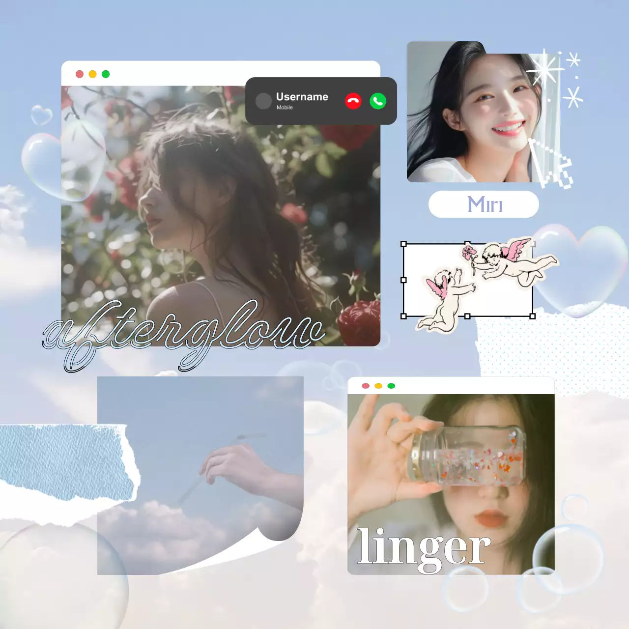 青 ファンタジー 写真 コラージュ おしゃれ