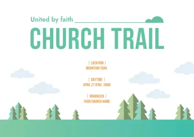 Green Minimal Church Announcement Poster