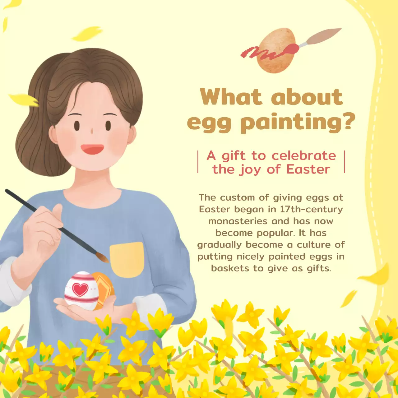 Yellow Floral Easter Day Church Invitation