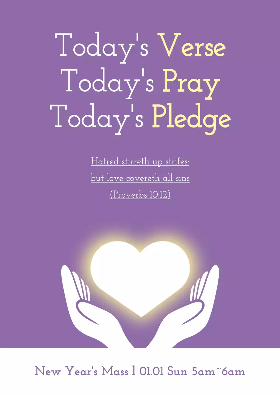 Purple Elegant Religious Announcement Poster
