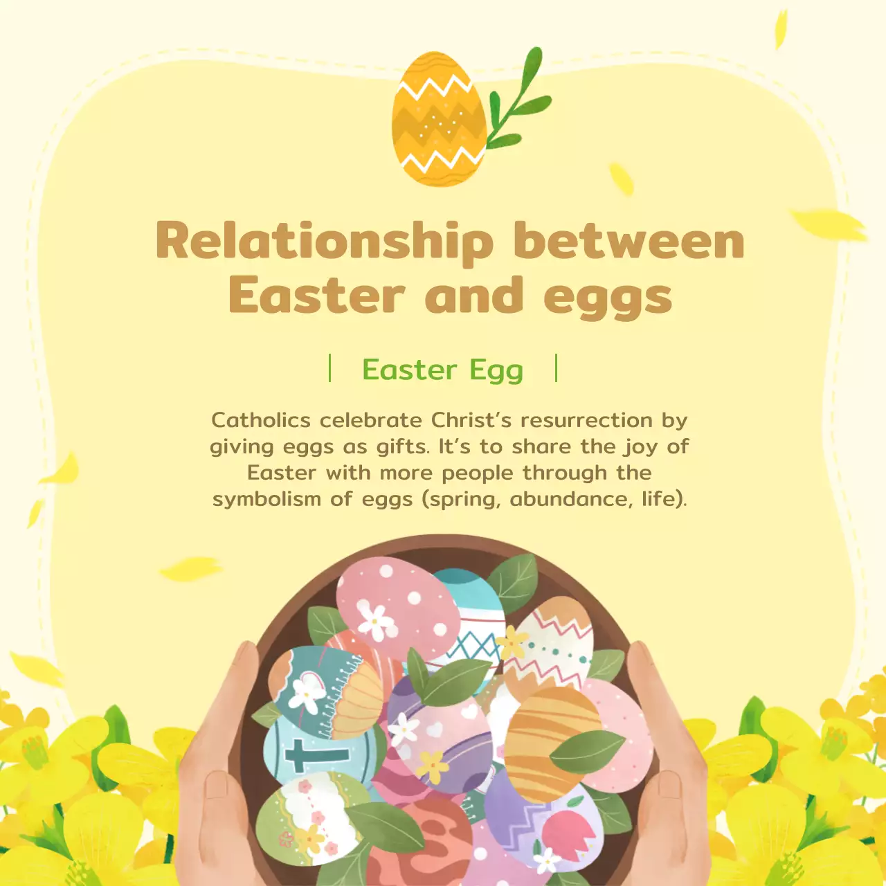 Yellow Floral Easter Day Church Invitation