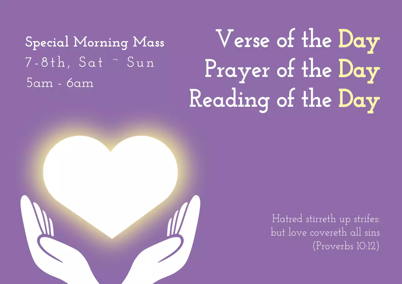 Purple Minimal Prayer Announcement Poster