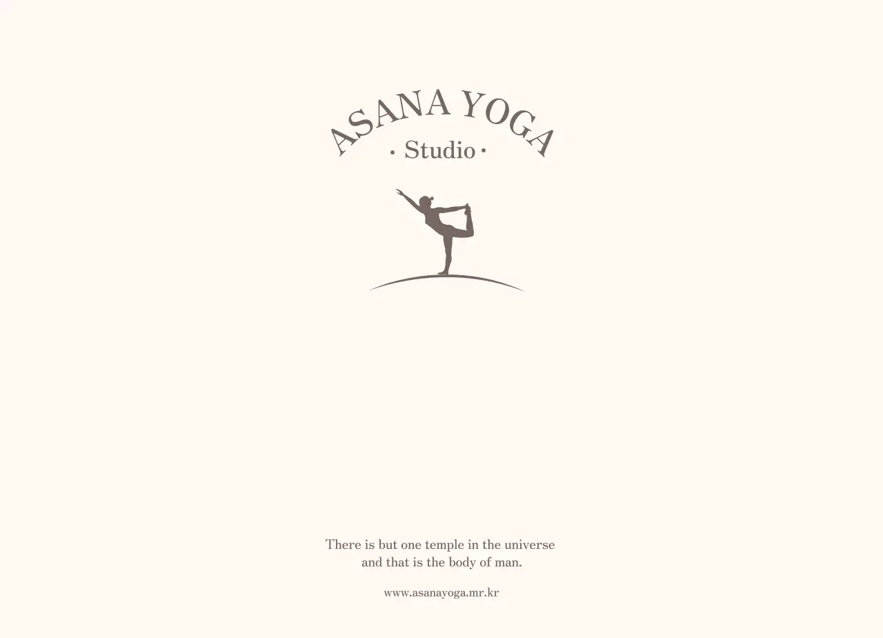 차분하고 감성적인 디자인의 요가 홍보물