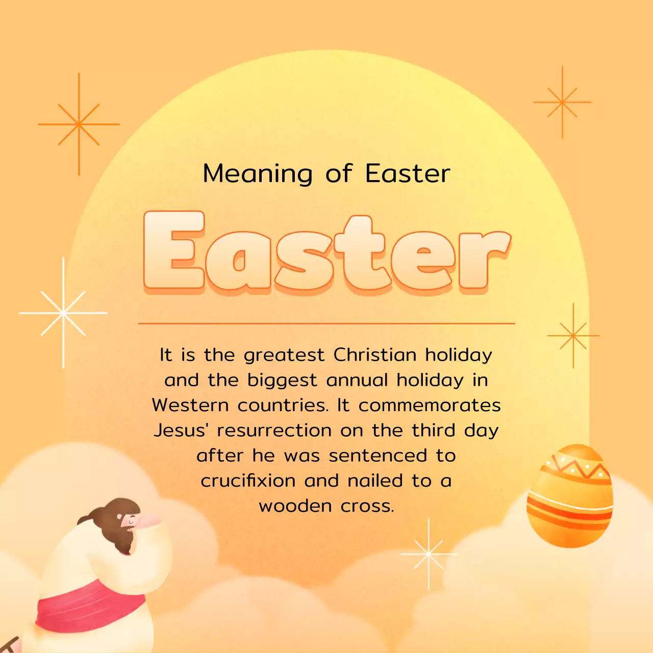 Anúncio da Igreja sobre o evento de Páscoa Orange Whimsical