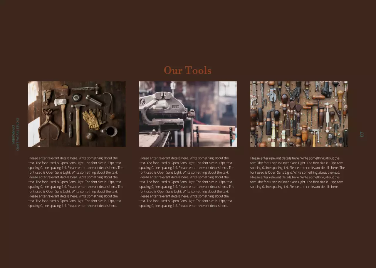 brown rustic studio announcement